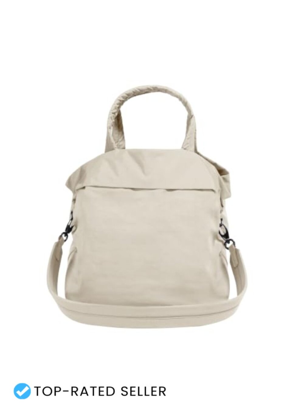 Water Repellent Nylon Hobo Tote Bag with Crossbody Strap 19L